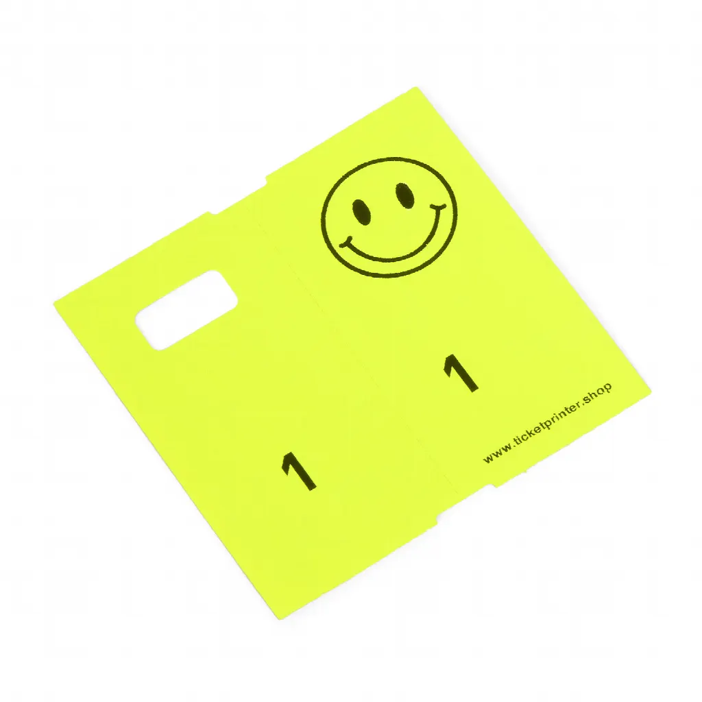 1000 pre-printed cloakroom tickets, neon yellow