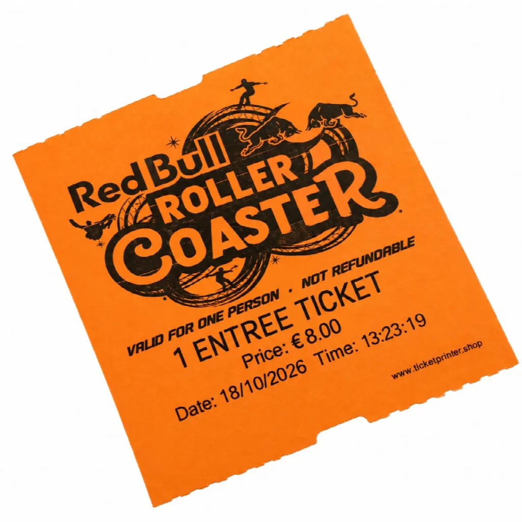 CoatCheck-Rolle, Eintrittskarten „Economy“ ohne Kontrollstreifen, 14×550 Tickets, orange