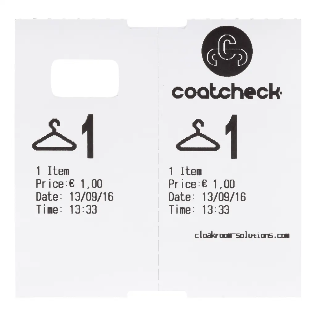 Coatcheck ticket rolls, 14x 325 tickets, with mixed colours