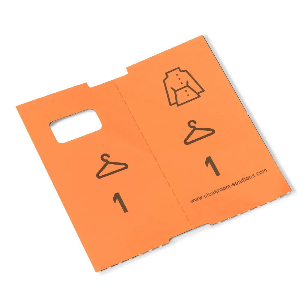 1000 vorbedruckte Garderobetickets, orange