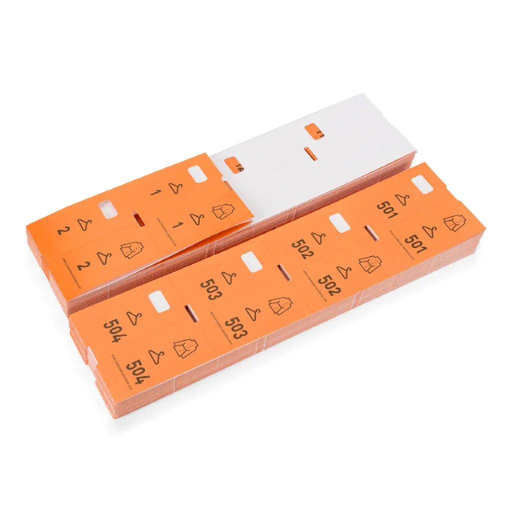 5 x 1000 pre-printed cloakroom ticket numbers Special offer: 4000 + 1000 free!