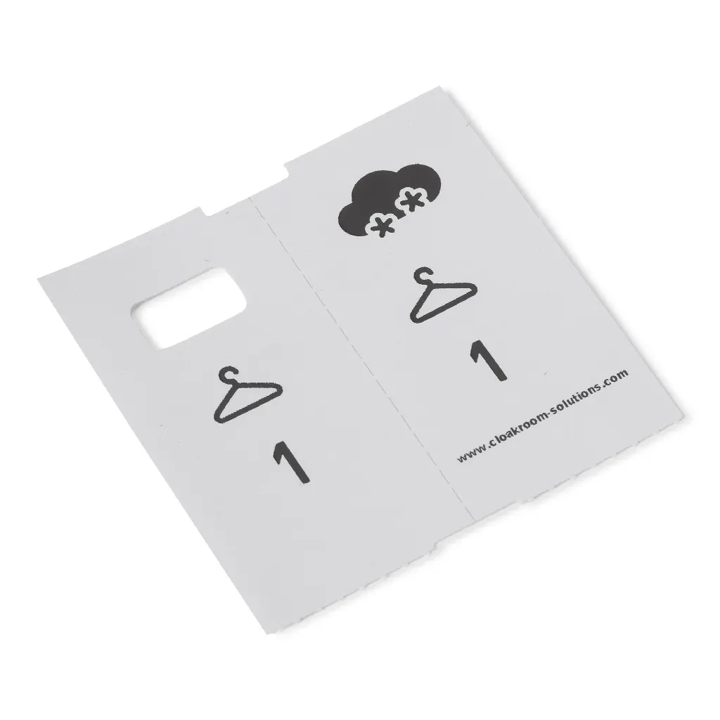 1000 pre-printed cloakroom tickets, silver-grey