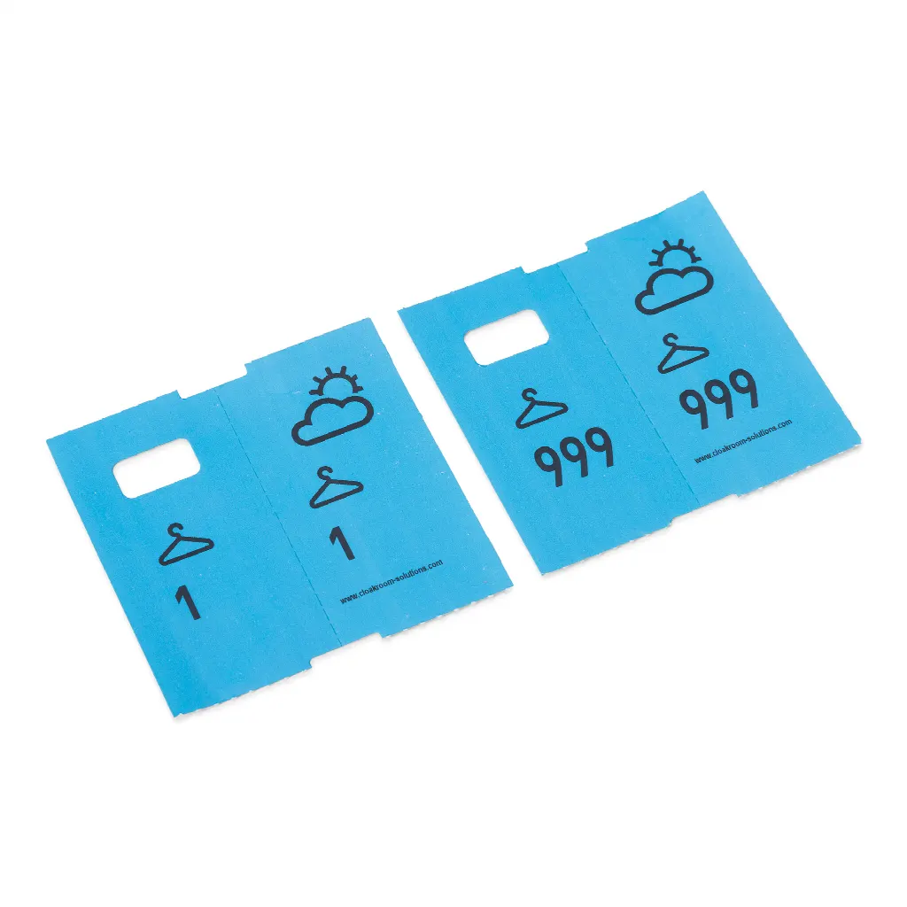 5 x 1000 pre-printed cloakroom ticket numbers Special offer: 4000 + 1000 free!